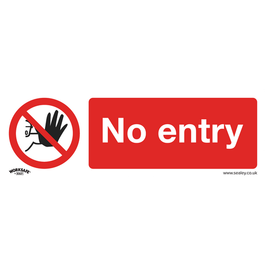 Worksafe® No Entry Safety Sign - Rigid Plastic