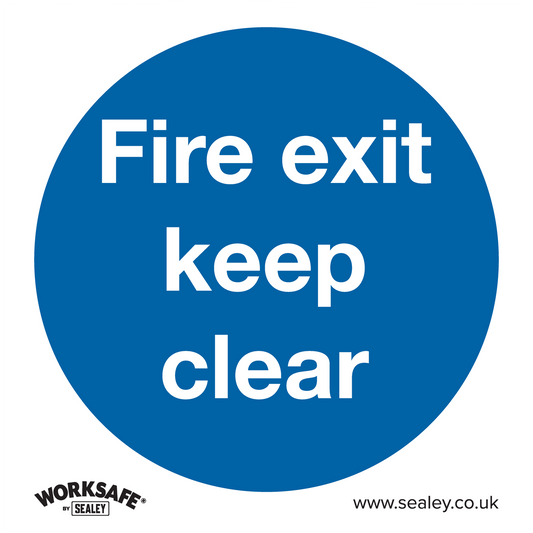 Worksafe® Fire Exit Keep Clear Safety Sign - Rigid Plastic