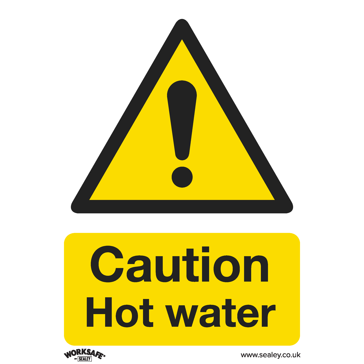 Worksafe® Caution Hot Water Safety Sign- Rigid Plastic