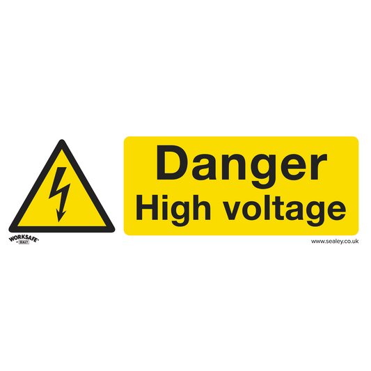 Worksafe® Danger High Voltage Safety Sign - Rigid Plastic