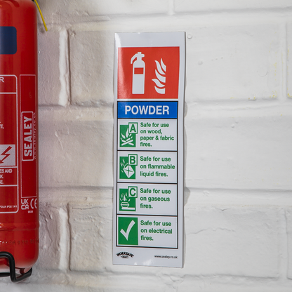 Worksafe® Powder Fire Extinguisher Safety Sign - Rigid Plastic
