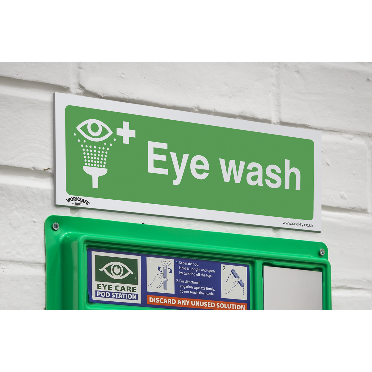 Worksafe® Eye Wash Safety Sign - Rigid Plastic