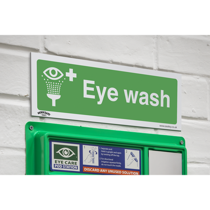 Worksafe® Eye Wash Safety Sign - Rigid Plastic