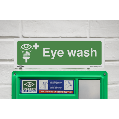 Worksafe® Eye Wash Safety Sign - Rigid Plastic