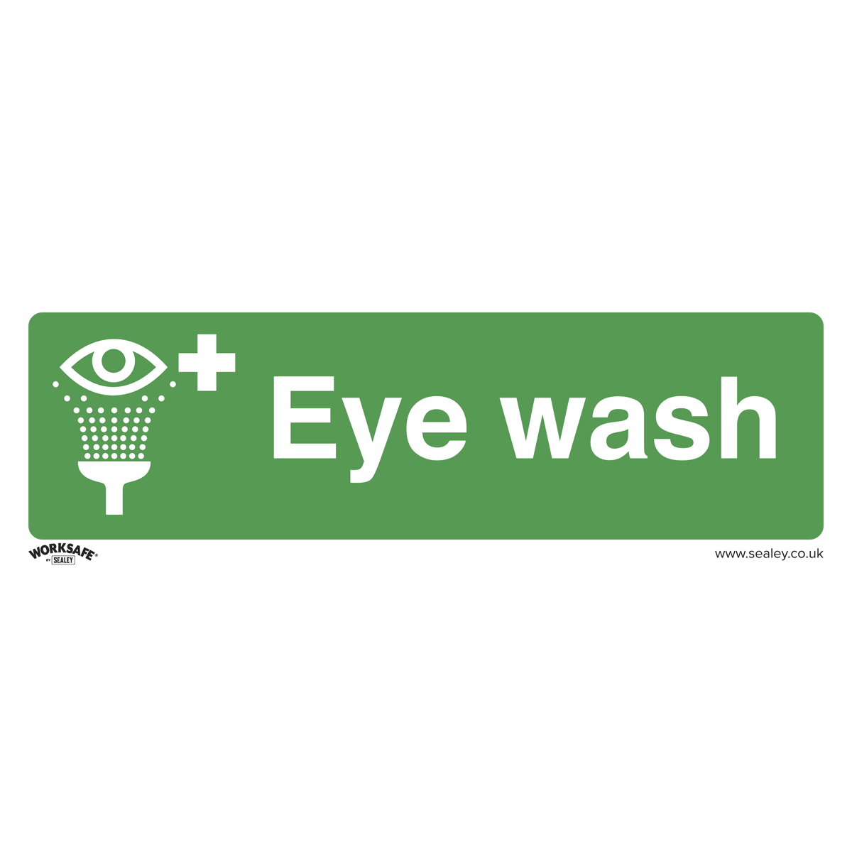 Worksafe® Eye Wash Safety Sign - Rigid Plastic