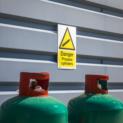 Worksafe® Danger Propane Cylinders Safety Sign - Self-Adhesive Vinyl