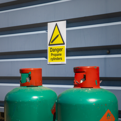 Worksafe® Danger Propane Cylinders Safety Sign - Self-Adhesive Vinyl