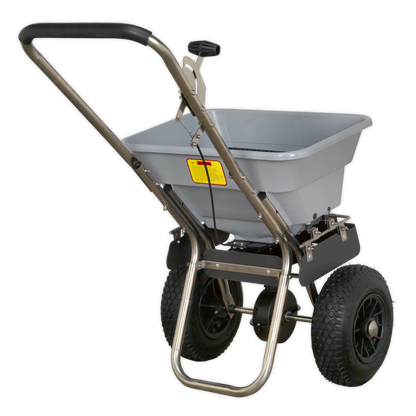 Stainless Steel Broadcast Salt Spreader 37kg Walk Behind