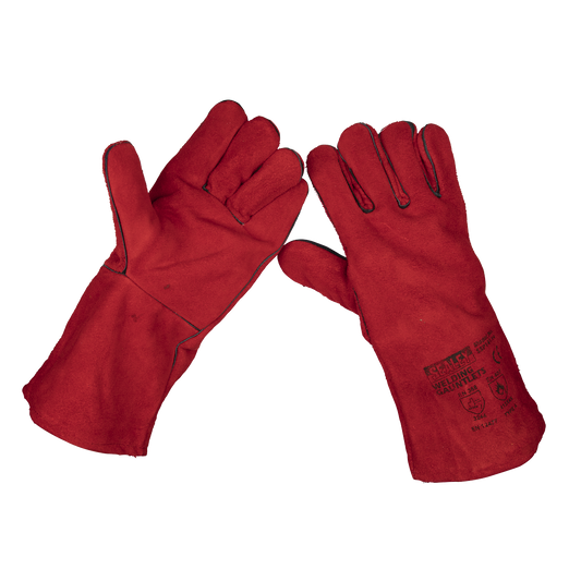 Leather Lined Welding Gauntlets - Pair