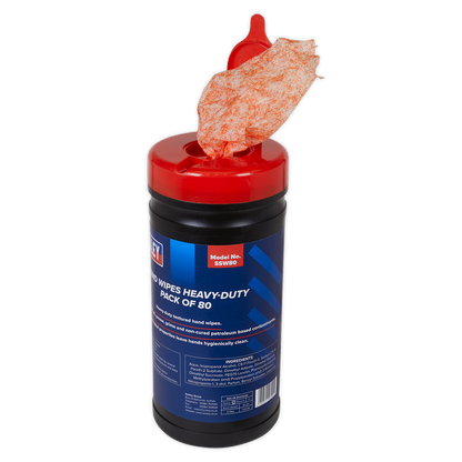 Heavy-Duty Hand Wipes - Pack of 80