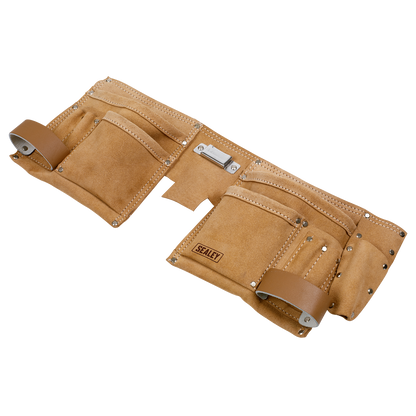 Double Pouch Leather Tool Belt