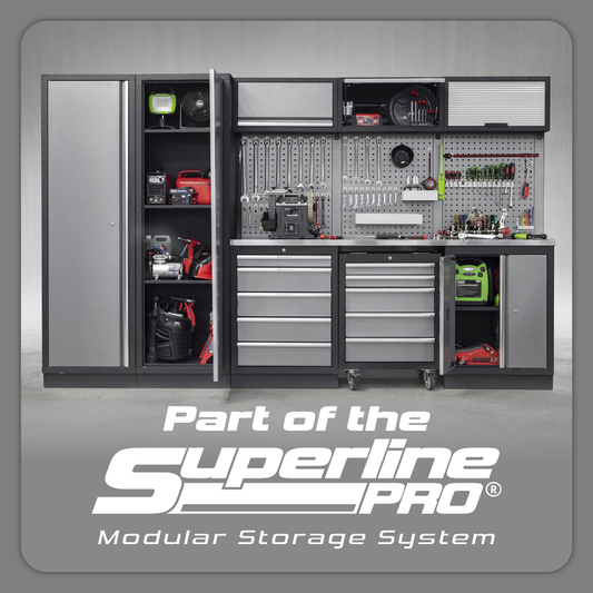 Superline PRO® Modular Storage System Combo with Stainless Steel Worktop