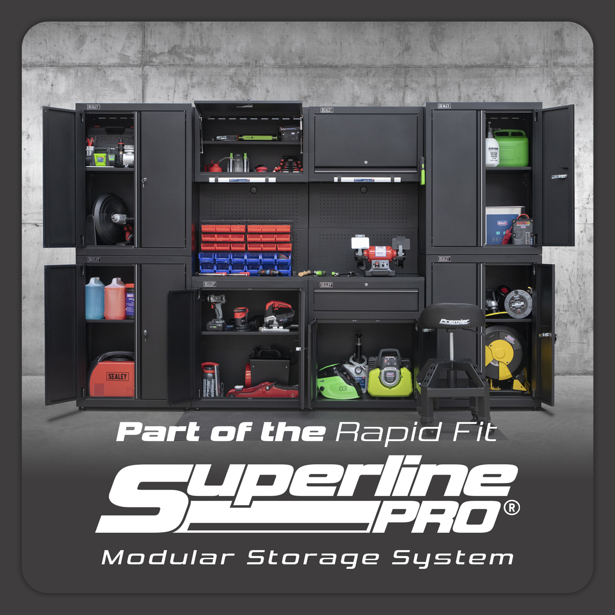 Superline PRO® Rapid-Fit Modular Garage Storage System 3.1m