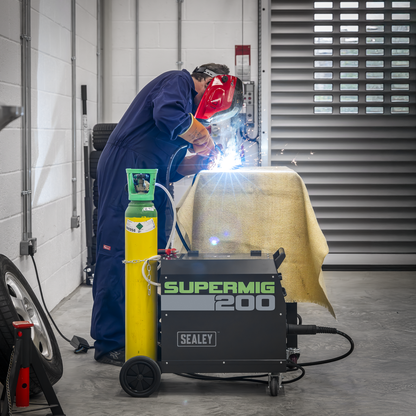 Professional Gas/Gasless MIG Welder with Binzel® Euro Torch 200A 230V