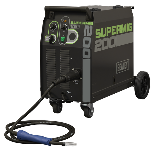 Professional Gas/Gasless MIG Welder with Binzel® Euro Torch 200A 230V