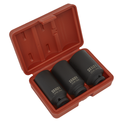 Impact Hub Nut Socket Set 1/2"Sq Drive 12-Point 3pc