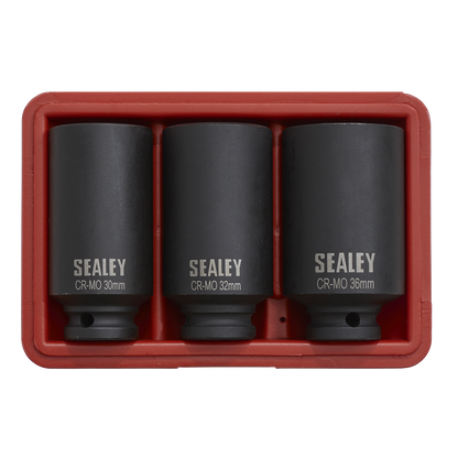 Impact Hub Nut Socket Set 1/2"Sq Drive 12-Point 3pc