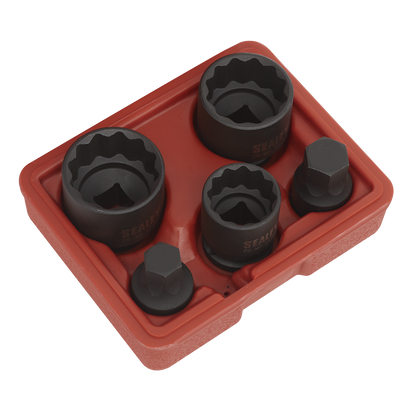 Impact Hub Socket & Socket Bit Set 1/2"Sq Drive 12-Point 5pc