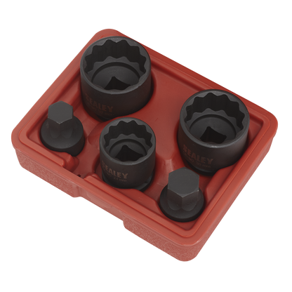 Impact Hub Socket & Socket Bit Set 1/2"Sq Drive 12-Point 5pc