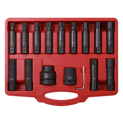 Impact Hex, TRX-Star* & TRX-Star* Female Socket Bit Set 3/4" & 1"Sq Drive 16pc