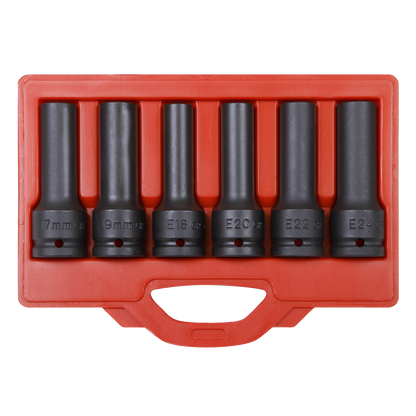Impact & TRX-Star* Female Deep Socket Set 3/4"Sq Drive 12-Point 6pc