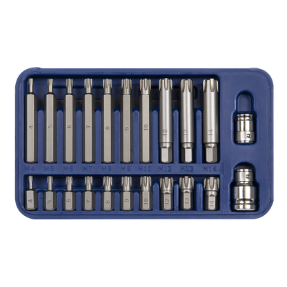 Premier Ribe Bit Set 3/8" & 1/2"Sq Drive 22pc