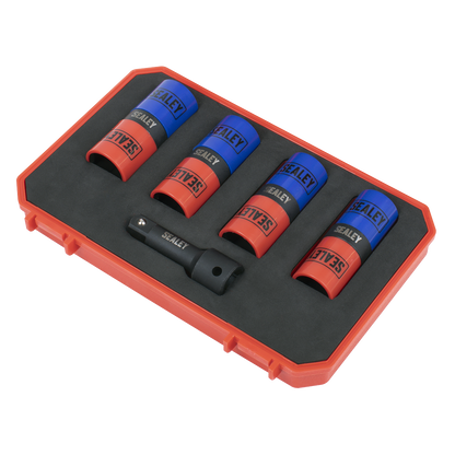 Double Ended Alloy Wheel Impact Socket Set 1/2"Sq Drive 5pc
