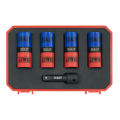 Double Ended Alloy Wheel Impact Socket Set 1/2"Sq Drive 5pc