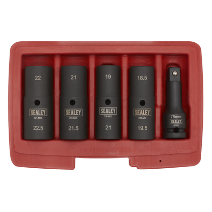 Double Ended Impact Socket Set 1/2"Sq Drive 5pc