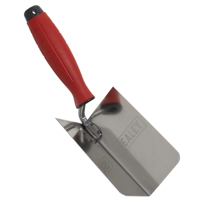 Stainless Steel Internal Corner Trowel with Rubber Handle 120 x 60mm