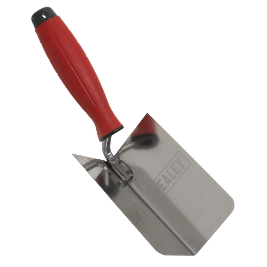 Stainless Steel Internal Corner Trowel with Rubber Handle 120 x 60mm