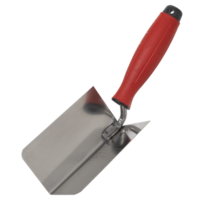 Stainless Steel Internal Corner Trowel with Rubber Handle 120 x 60mm