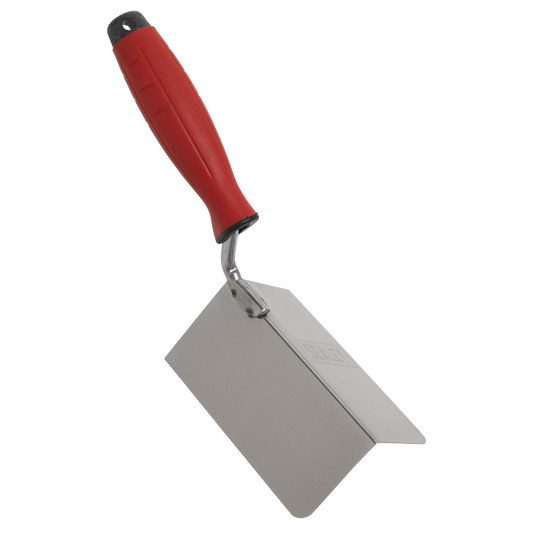 Stainless Steel External Corner Trowel with Rubber Handle 120 x 60mm