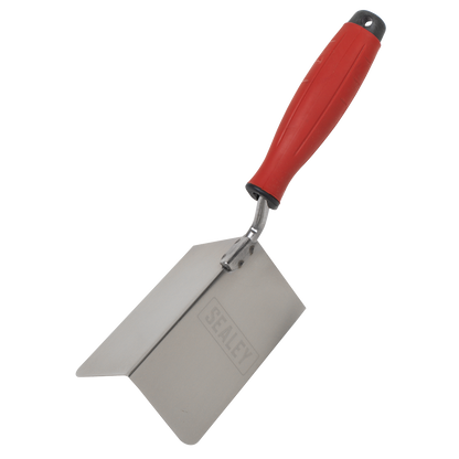 Stainless Steel External Corner Trowel with Rubber Handle 120 x 60mm