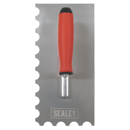 Stainless Steel Semicircle Tooth Trowel with Rubber Handle & Aluminium Foot 270mm