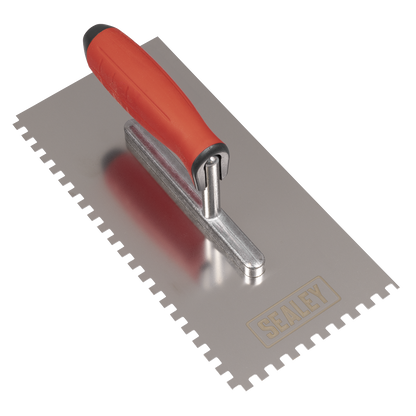 Stainless Steel 6mm Notched Trowel with Rubber Handle 270mm