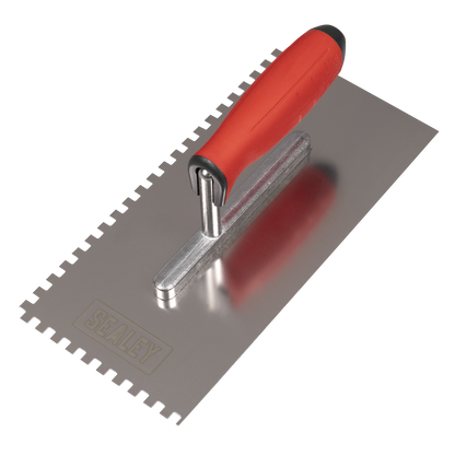 Stainless Steel 6mm Notched Trowel with Rubber Handle 270mm