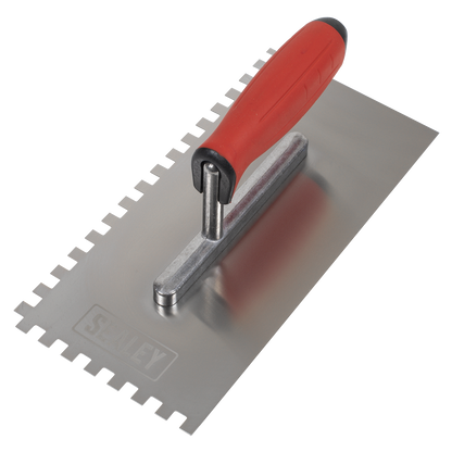 Stainless Steel 8mm Notched Trowel with Rubber Handle 270mm