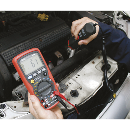 15-Function Digital Automotive Multimeter with Inductive Coupler/Infrared Temperature Probe