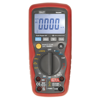 15-Function Digital Automotive Multimeter with Inductive Coupler/Infrared Temperature Probe