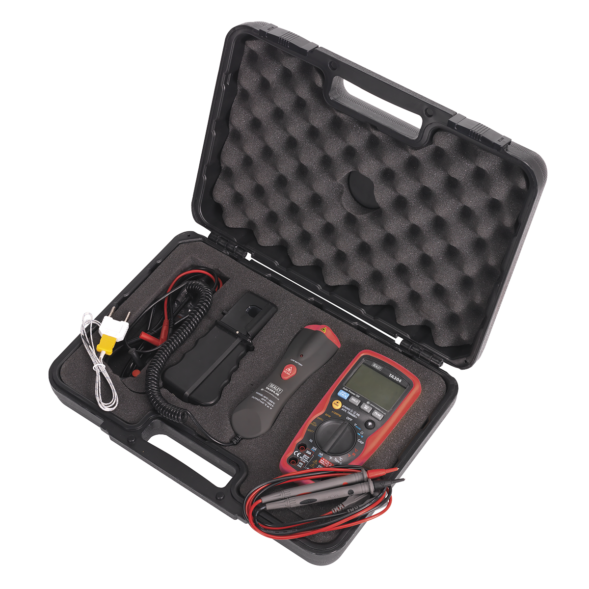 15-Function Digital Automotive Multimeter with Inductive Coupler/Infrared Temperature Probe