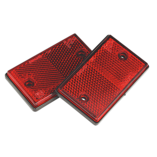 Reflex Reflector Oblong Red - Pack of 2