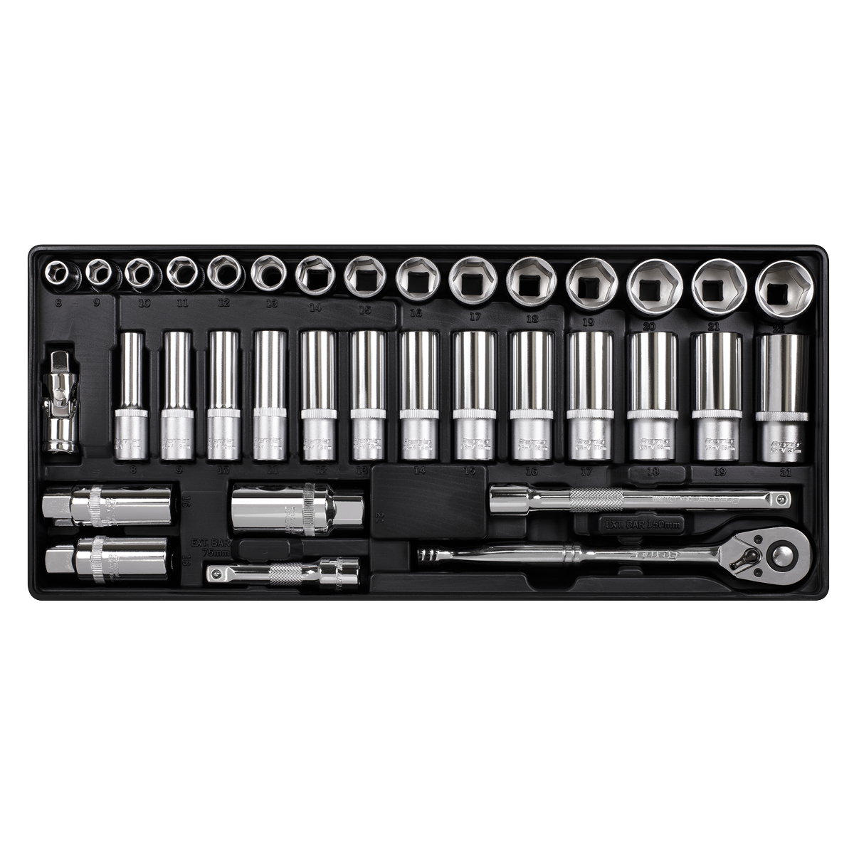 Premier Socket Set with Tool Tray 3/8"Sq Drive 35pc