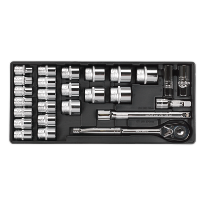Premier Socket Set with Tool Tray 1/2"Sq Drive 26pc