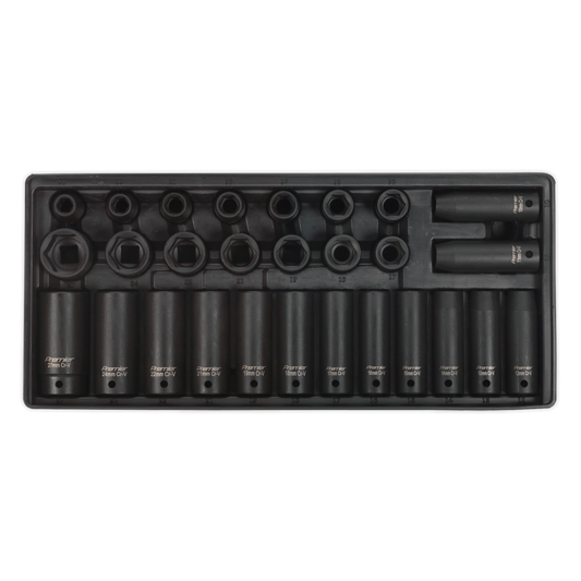 Premier Impact Socket Set with Tool Tray 1/2"Sq Drive 28pc