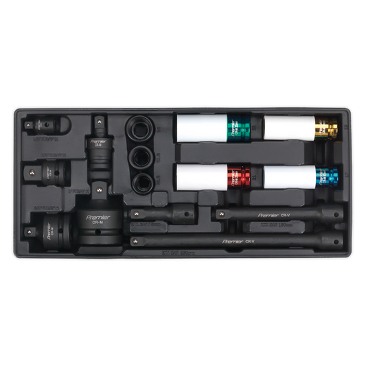 Premier Impact Socket & Adaptor Set with Tool Tray 15pc