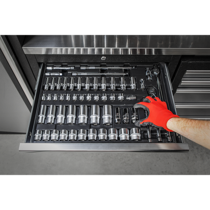 Premier Socket Set with Tool Tray 3/8" & 1/2"Sq Drive 55pc