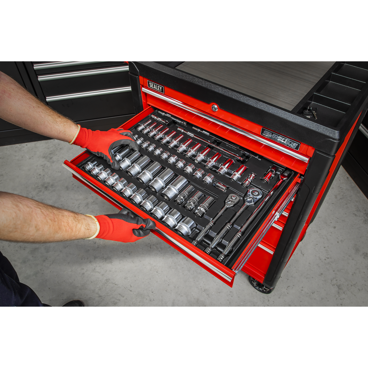 Premier Socket Set with Tool Tray 3/8" & 1/2"Sq Drive 55pc