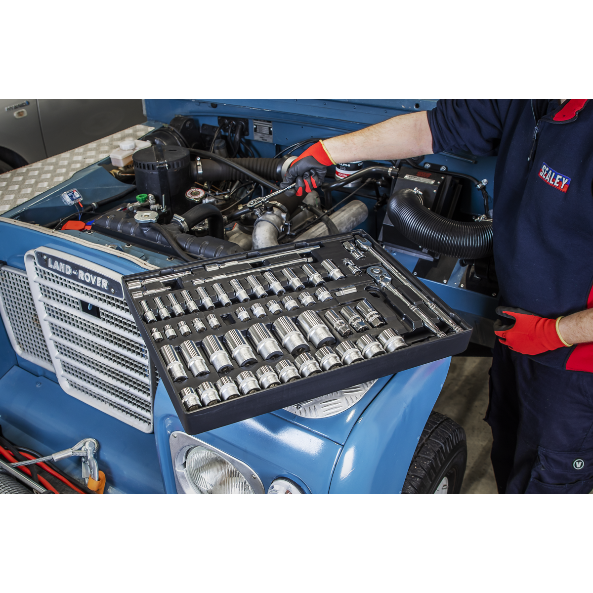 Premier Socket Set with Tool Tray 3/8" & 1/2"Sq Drive 55pc