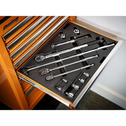 Premier Ratchet, Torque Wrench, Breaker Bar & Socket Adaptor Set with Tool Tray 13pc